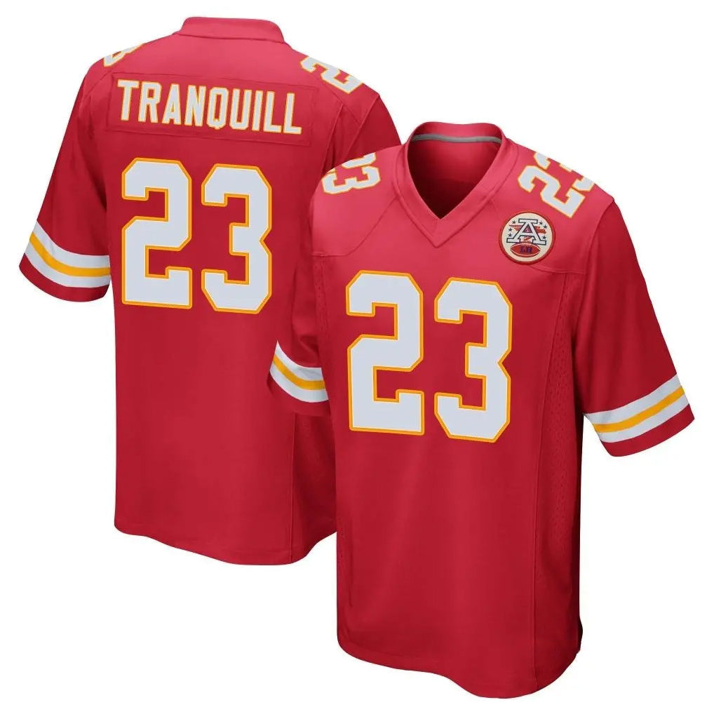 Tlead KC.Chiefs #23 Drue Tranquill Player Red Home Game Stitched Jerseys