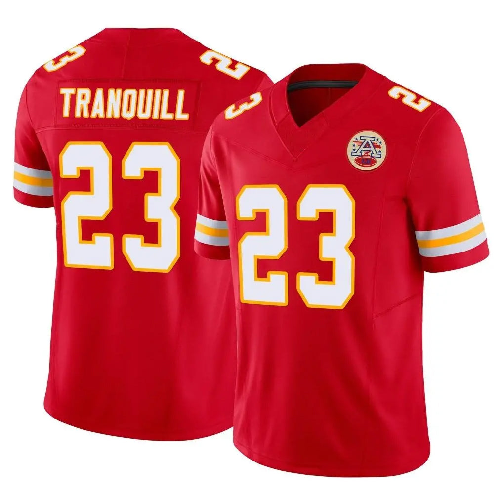 Tlead KC.Chiefs #23 Drue Tranquill Player Red Limited Vapor F.U.S.E. Home Game Stitched Jerseys