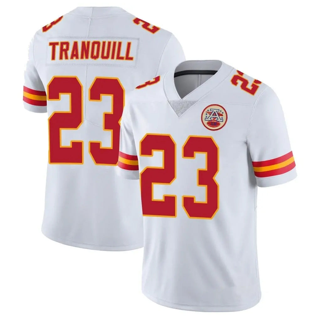 Tlead KC.Chiefs #23 Drue Tranquill Player White Limited Vapor Untouchable Home Game Stitched Jerseys