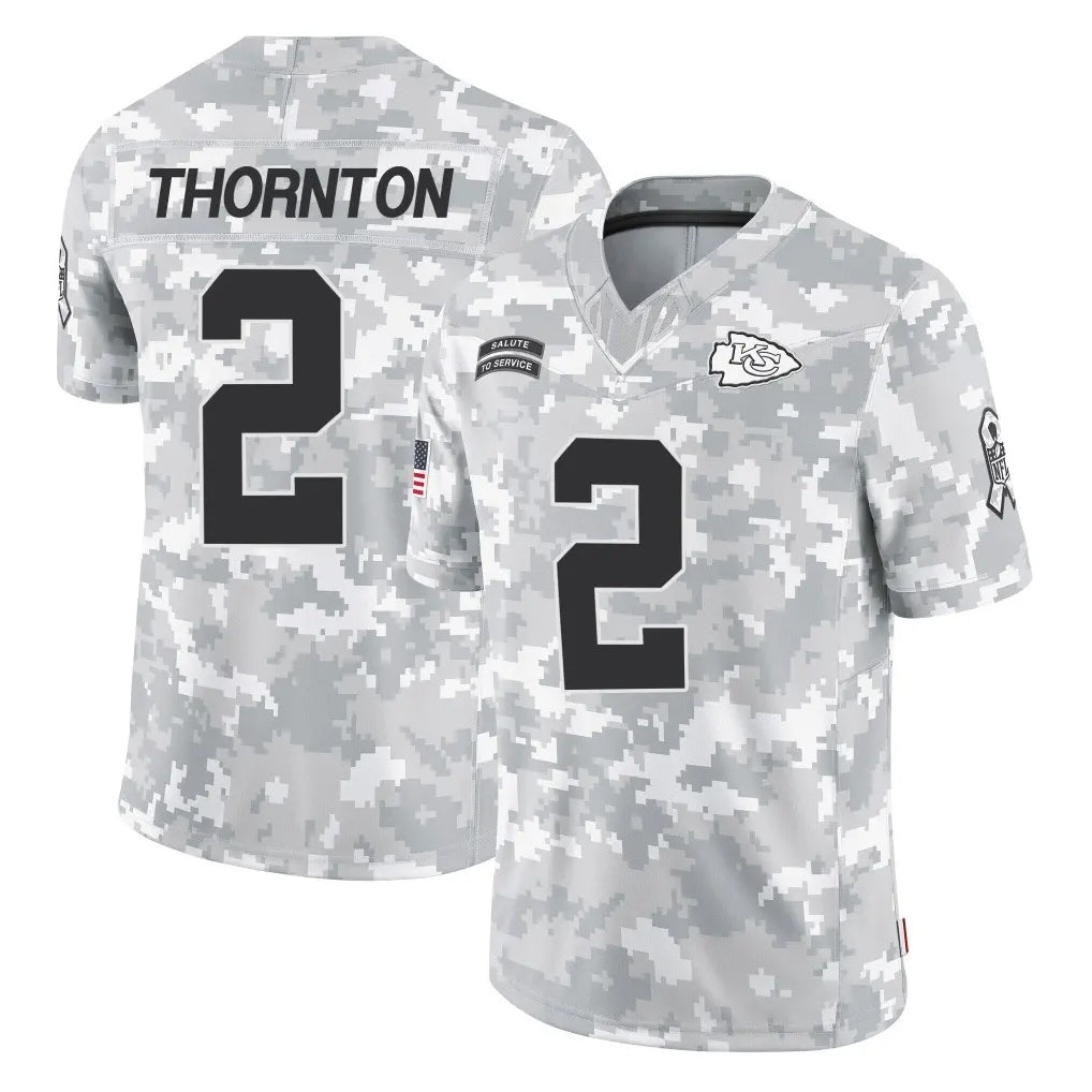 Tlead KC.Chiefs #2 Tyquan Thornton Player Arctic Camo Salute To Service Limited Game Stitched Jerseys