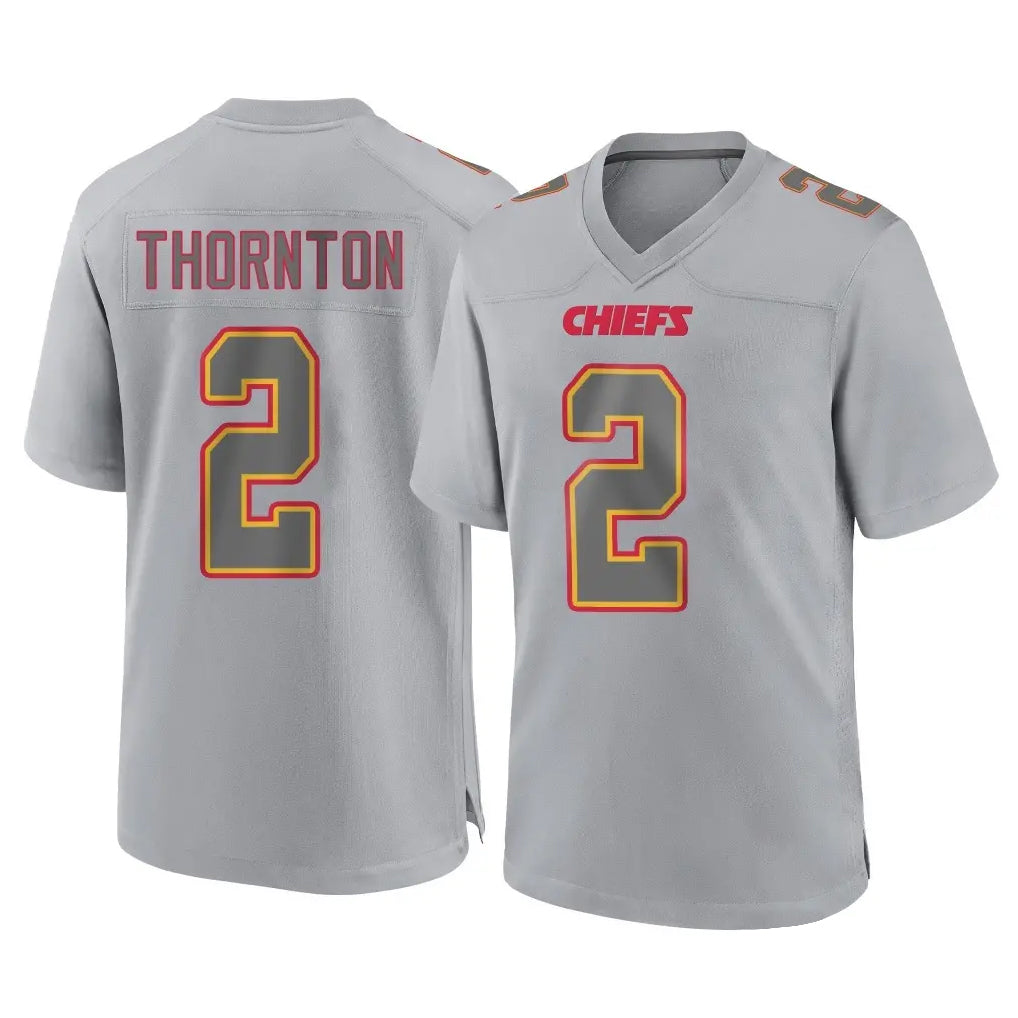 Tlead KC.Chiefs #2 Tyquan Thornton Player Gray Atmosphere Fashion Game Stitched Jerseys