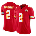 Tlead KC.Chiefs #2 Tyquan Thornton Player Red Limited Vapor F.U.S.E. Home Game Stitched Jerseys