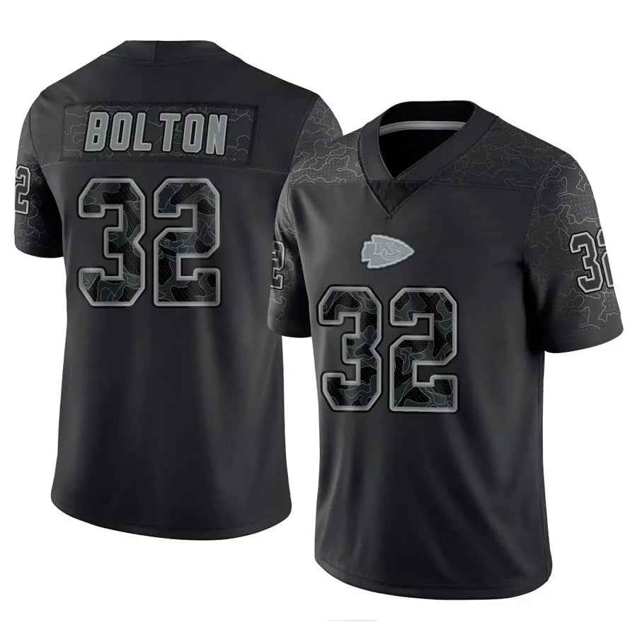 Tlead KC.Chiefs #32 Nick Bolton Player Black RFLCTV Limited Stitched Jerseys