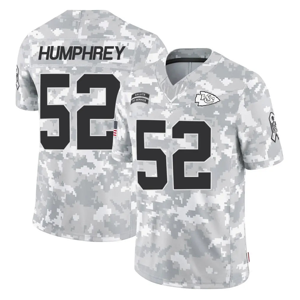 Tlead KC.Chiefs #52 Creed Humphrey Player Arctic Camo Salute To Service Limited Game Stitched Jerseys