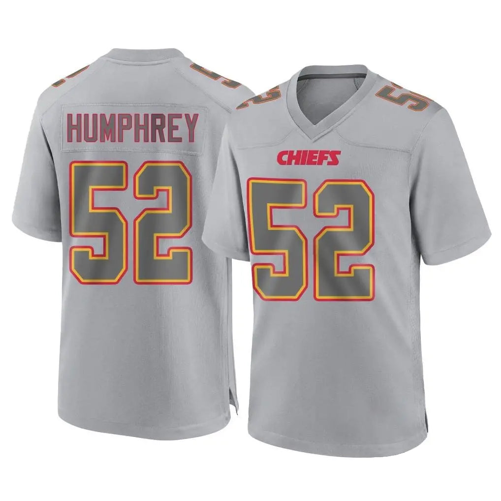 Tlead KC.Chiefs #52 Creed Humphrey Player Gray Atmosphere Fashion Game Stitched Jerseys