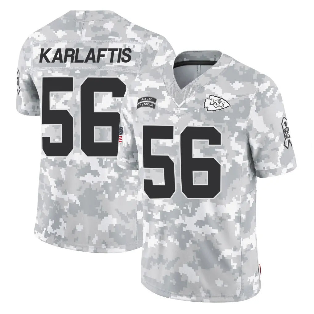 Tlead KC.Chiefs #56 George Karlaftis Player Arctic Camo Salute To Service Limited Game Stitched Jerseys
