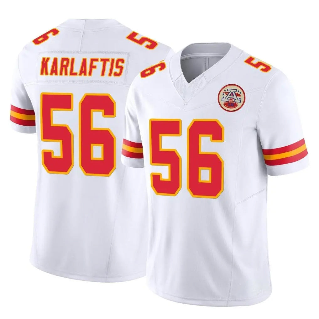 Tlead KC.Chiefs #56 George Karlaftis Player White Limited Vapor F.U.S.E. Home Game Stitched Jerseys