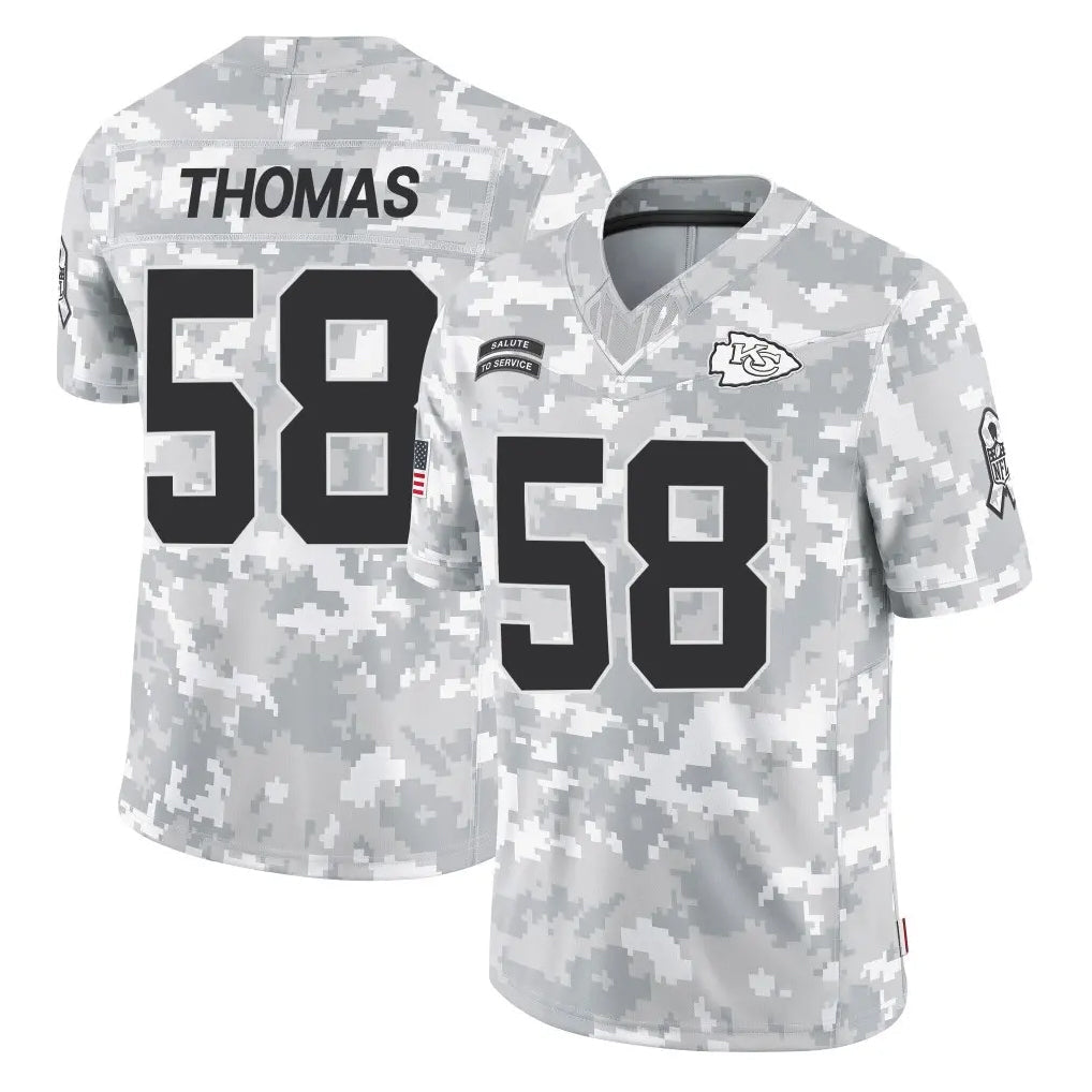 Tlead KC.Chiefs #58 Derrick Thomas Player Arctic Camo Salute To Service Limited Game Stitched Jerseys