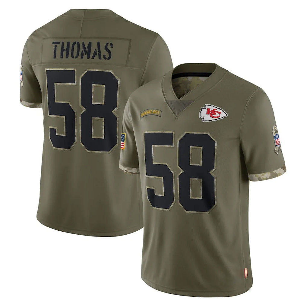 Tlead KC.Chiefs #58 Derrick Thomas Player Olive Salute To Service Limited Stitched Jerseys