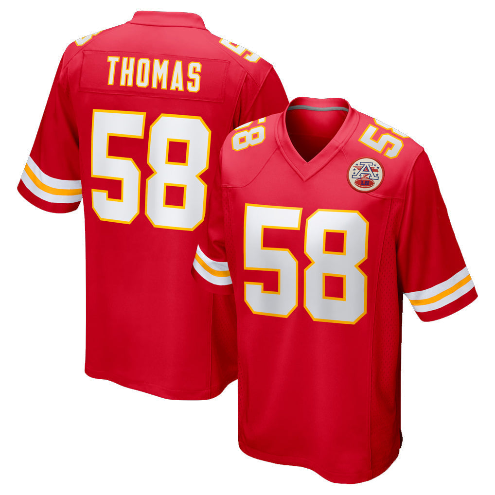 Tlead KC.Chiefs #58 Derrick Thomas Player Red Home Game Stitched Jerseys
