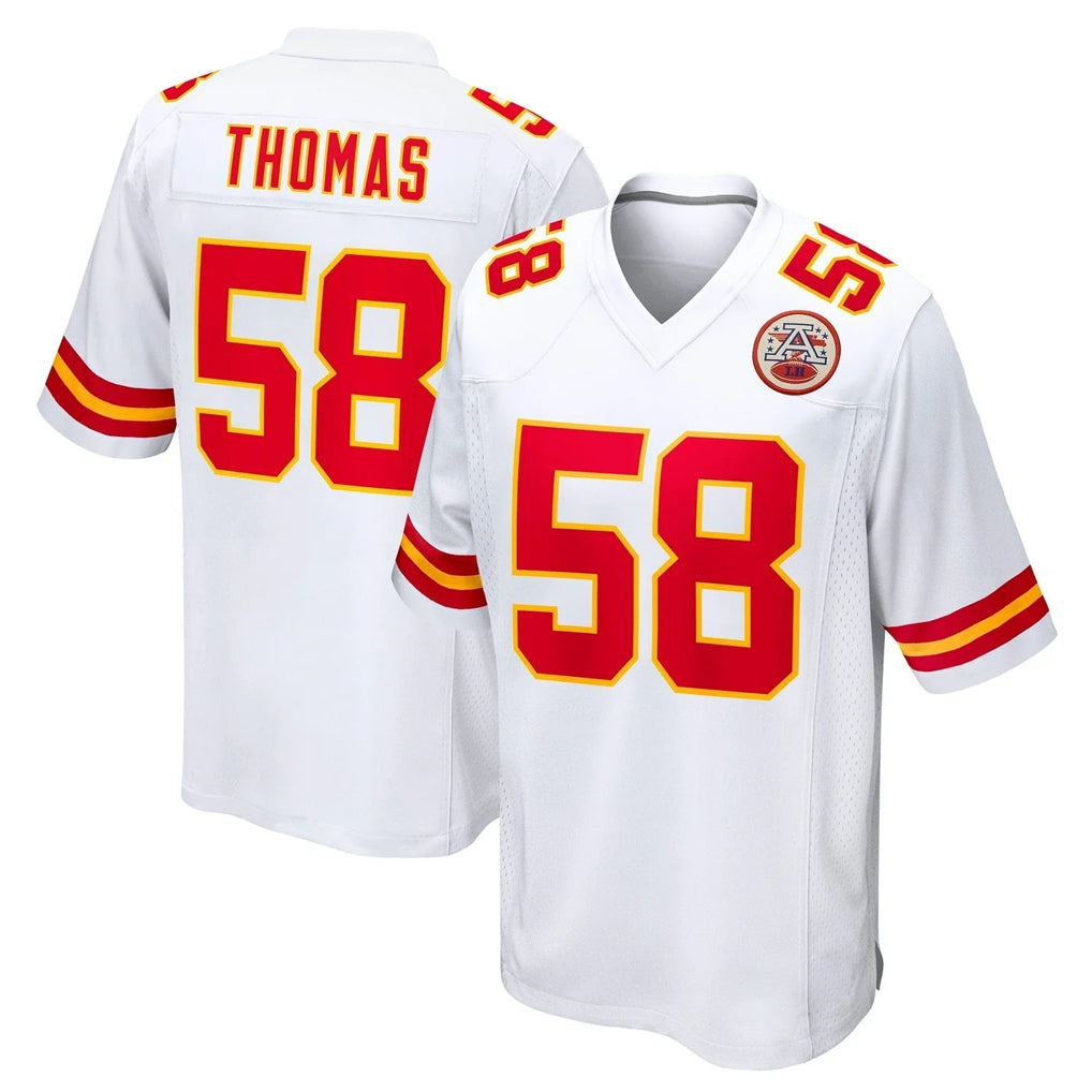 Tlead KC.Chiefs #58 Derrick Thomas Player White Home Game Stitched Jerseys