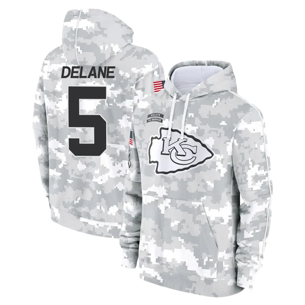 Tlead KC.Chiefs #5 Mansoor Delane Player Arctic Camo Salute to Service Hoodies Limited Game Stitched Jerseys