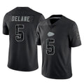 Tlead KC.Chiefs #5 Mansoor Delane Player Black Limited Reflective Game Stitched Jerseys
