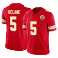 Tlead KC.Chiefs #5 Mansoor Delane Player Red Limited Vapor F.U.S.E. Home Game Stitched Jerseys