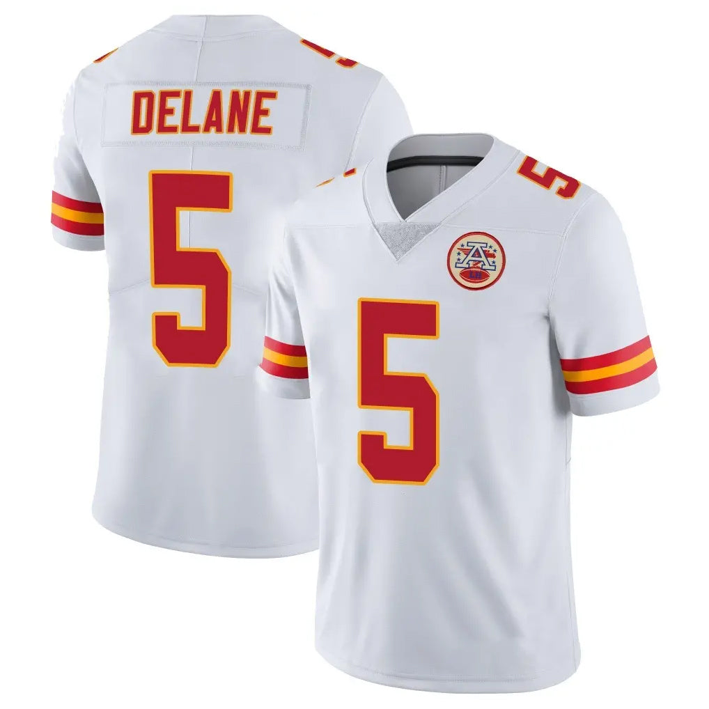 Tlead KC.Chiefs #5 Mansoor Delane Player White Limited Vapor Untouchable Home Game Stitched Jerseys