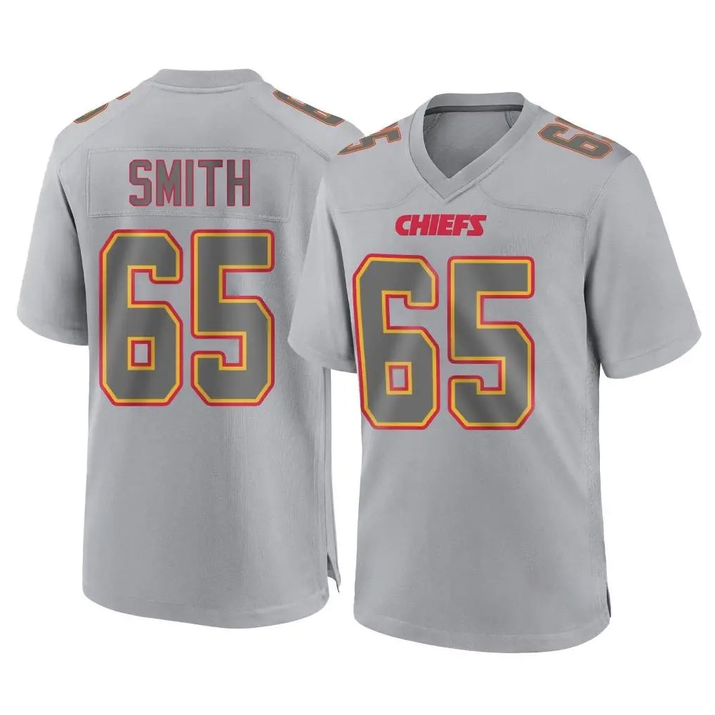 Tlead KC.Chiefs #65 Trey Smith Player Gray Atmosphere Fashion Game Stitched Jerseys