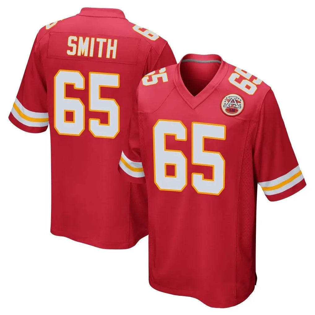 Tlead KC.Chiefs #65 Trey Smith Player Red Home Game Stitched Jerseys