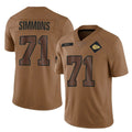Tlead KC.Chiefs #71 Josh Simmons Player Brown Salute To Service Limited Stitched Jerseys
