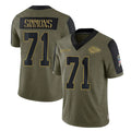 Tlead KC.Chiefs #71 Josh Simmons Player Olive Salute To Service Limited Game Stitched Jerseys