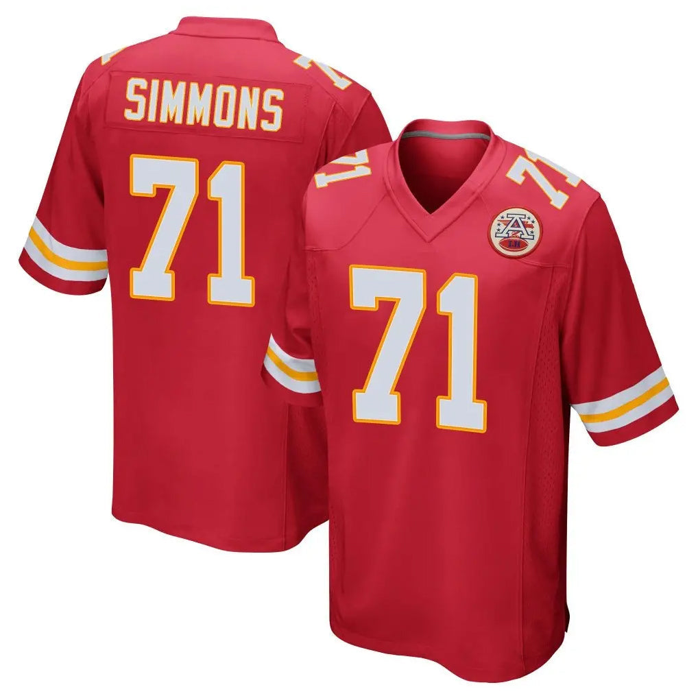 Tlead KC.Chiefs #71 Josh Simmons Player Red Home Game Stitched Jerseys