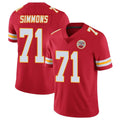 Tlead KC.Chiefs #71 Josh Simmons Player Red Limited Vapor Untouchable Home Game Stitched Jerseys