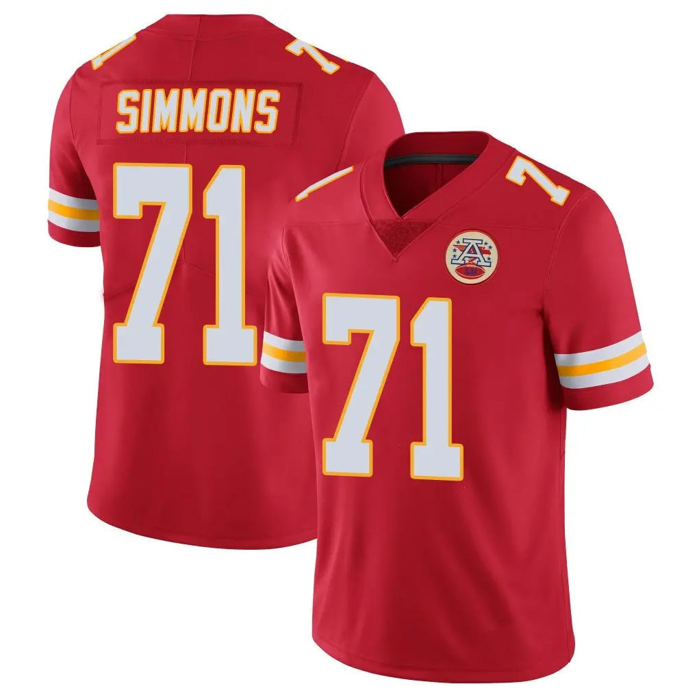 Tlead KC.Chiefs #71 Josh Simmons Player Red Limited Vapor Untouchable Home Game Stitched Jerseys