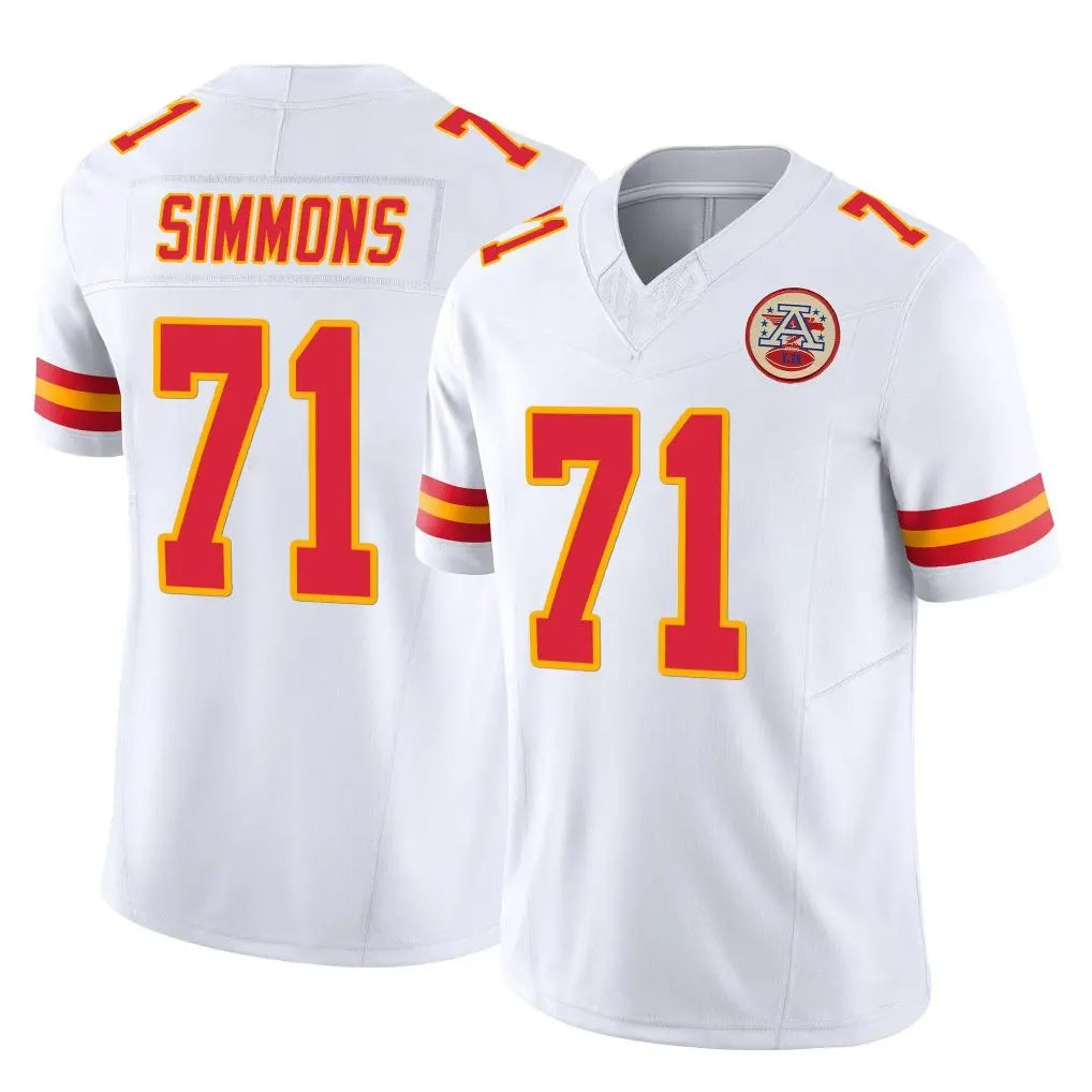 Tlead KC.Chiefs #71 Josh Simmons Player White Limited Vapor F.U.S.E. Home Game Stitched Jerseys