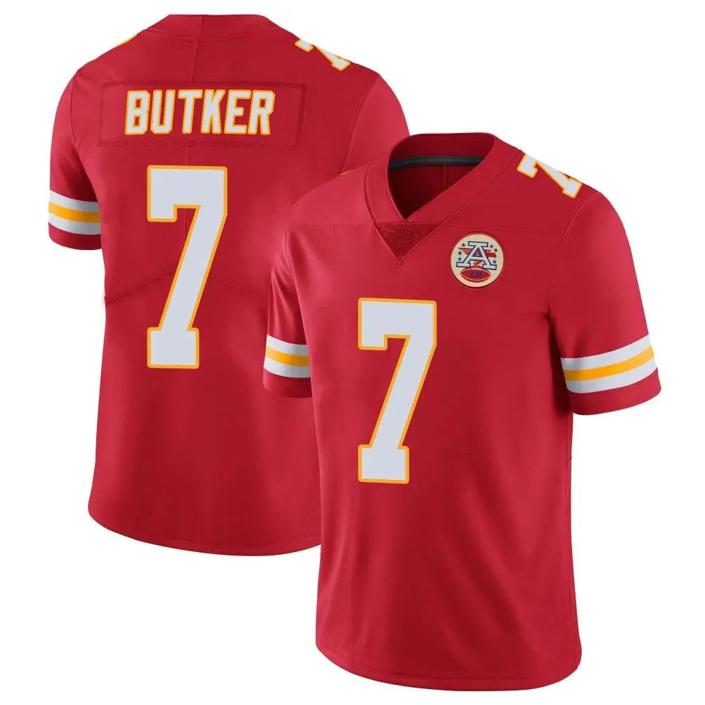 Tlead KC.Chiefs #7 Harrison Butker Player Red Limited Vapor Untouchable Home Game Stitched Jerseys