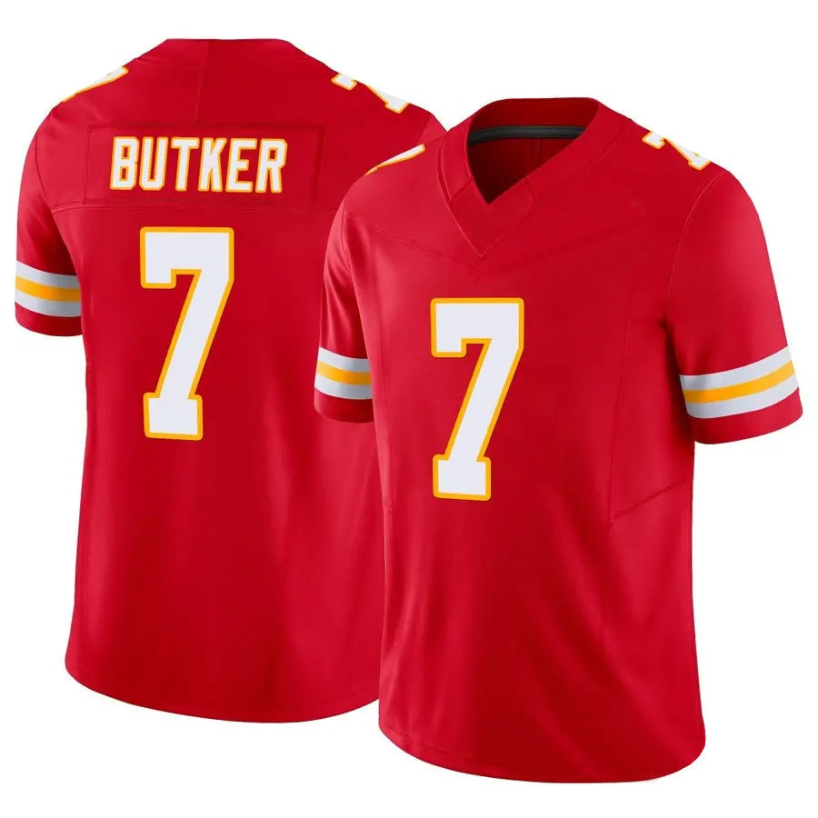 Tlead KC.Chiefs #7 Harrison Butker Player Red Vapor F.U.S.E. Limited Stitched Jerseys