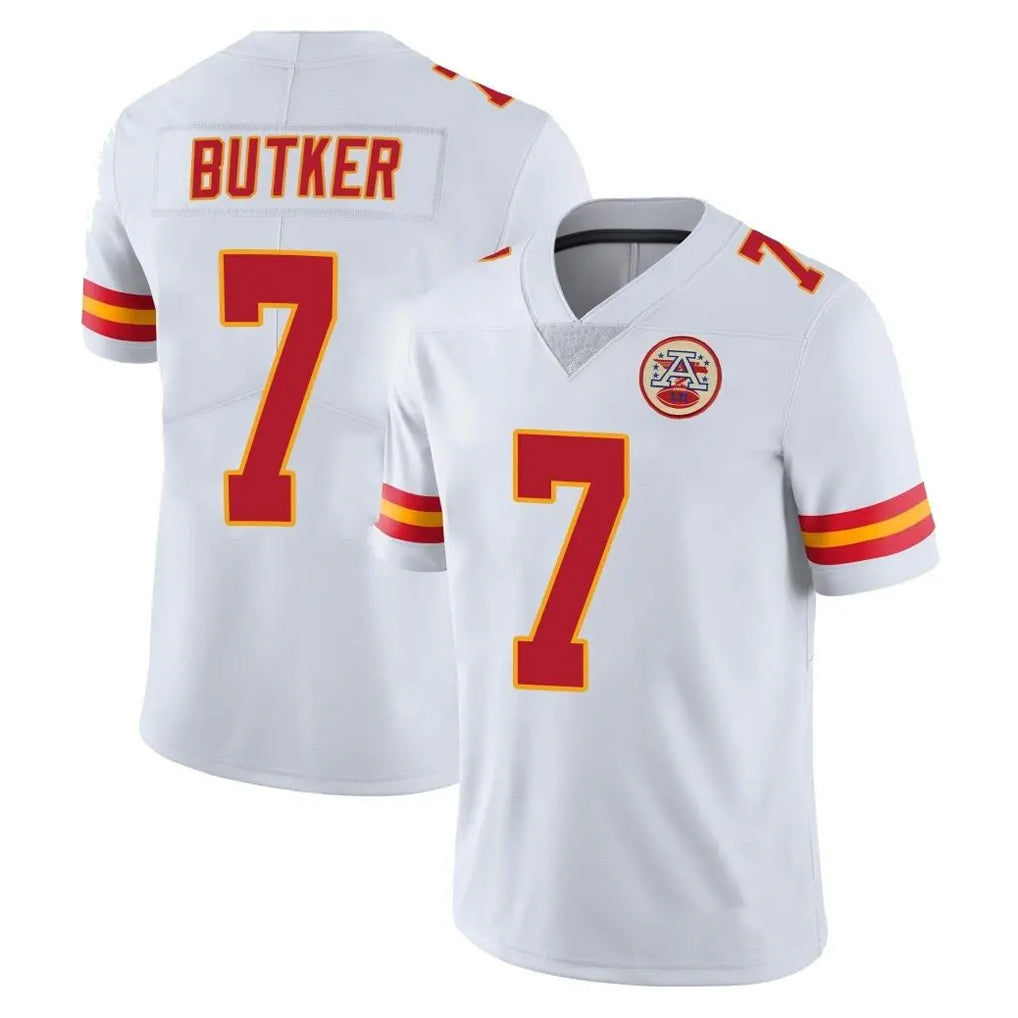 Tlead KC.Chiefs #7 Harrison Butker Player White Limited Vapor Untouchable Home Game Stitched Jerseys
