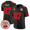 Tlead KC.Chiefs #87 Travis Kelce Player Black Limited Vapor F.U.S.E. Home Game Stitched Jerseys