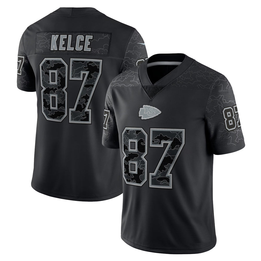 Tlead KC.Chiefs #87 Travis Kelce Player Black RFLCTV Limited Stitched Jerseys