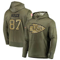 Tlead KC.Chiefs #87 Travis Kelce Player Salute to Service Limited Olive Hoodies Stitched Jerseys