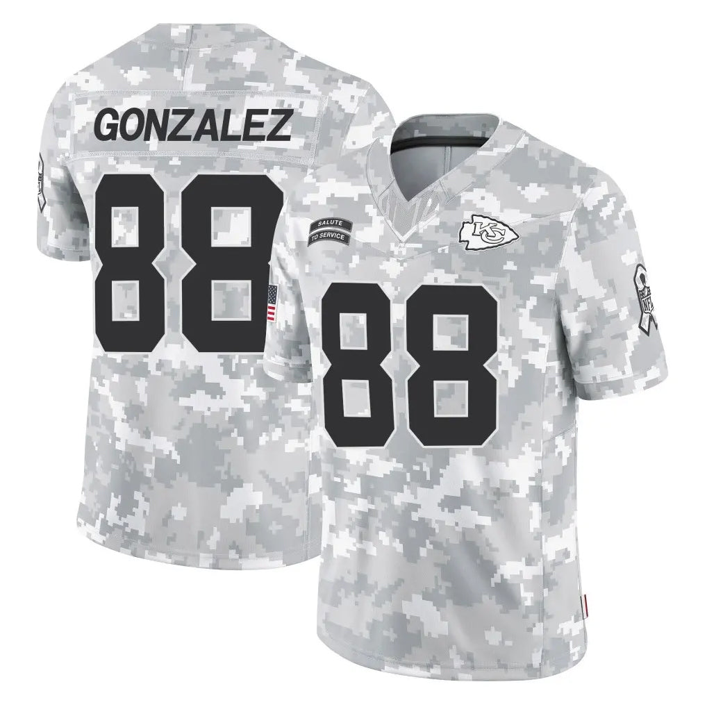 Tlead KC.Chiefs #88 Tony Gonzalez Player Arctic Camo Salute To Service Limited Game Stitched Jerseys
