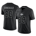 Tlead KC.Chiefs #88 Tony Gonzalez Player Black Limited Reflective Game Stitched Jerseys