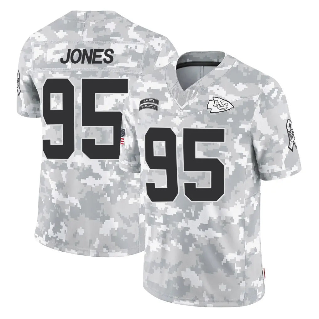 Tlead KC.Chiefs #95 Chris Jones Player Arctic Camo Salute To Service Limited Game Stitched Jerseys
