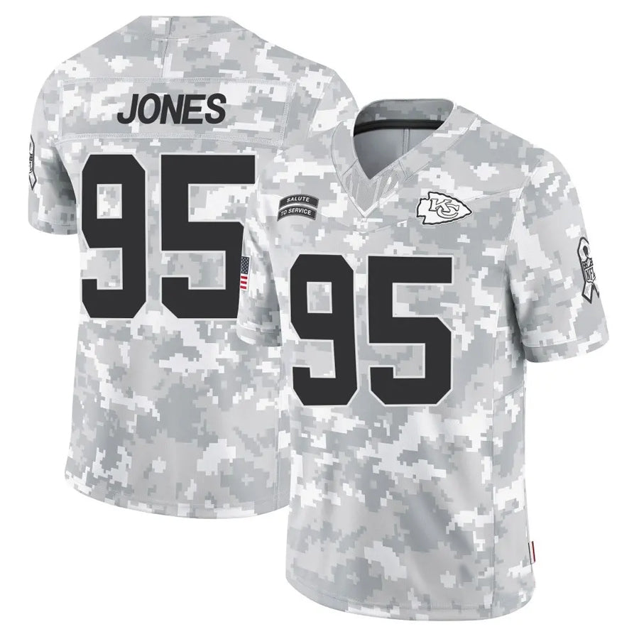 Tlead KC.Chiefs #95 Chris Jones Player Arctic Camo Salute to Service Limited Stitched Jerseys