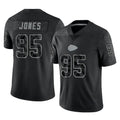 Tlead KC.Chiefs #95 Chris Jones Player Black Limited Reflective Game Stitched Jerseys