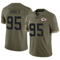 Tlead KC.Chiefs #95 Chris Jones Player Olive Salute To Service Stitched Jerseys