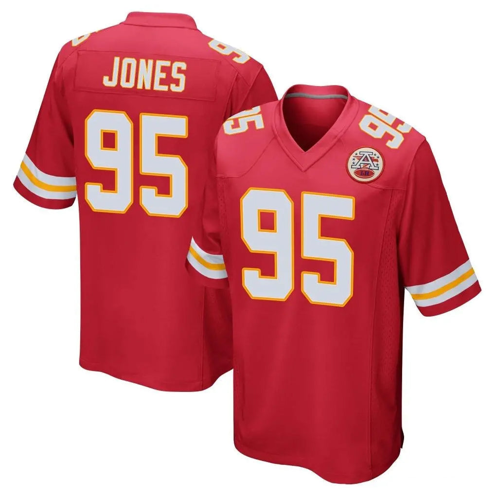 Tlead KC.Chiefs #95 Chris Jones Player Red Home Game Stitched Jerseys
