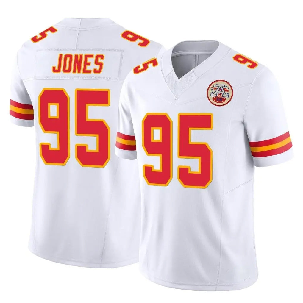 Tlead KC.Chiefs #95 Chris Jones Player White Limited Vapor F.U.S.E. Home Game Stitched Jerseys