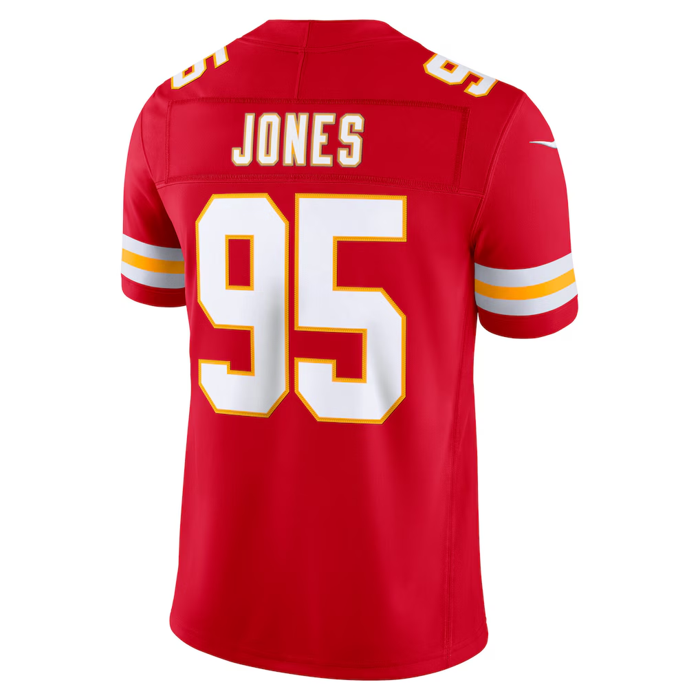 Tlead KC.Chiefs #95 Chris Jones Red Team Vapor F.U.S.E. Stitched Limited Jerseys