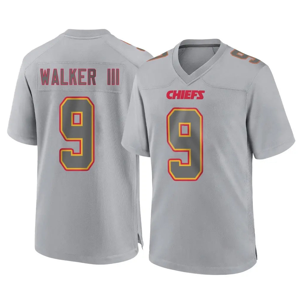 Tlead KC.Chiefs #9 Kenneth Walker III Player Gray Atmosphere Fashion Game Stitched Jerseys