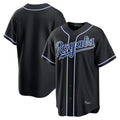 Tlead KC.Royals Black Carbon Fashion Home Game Blank Player Stitched Jerseys