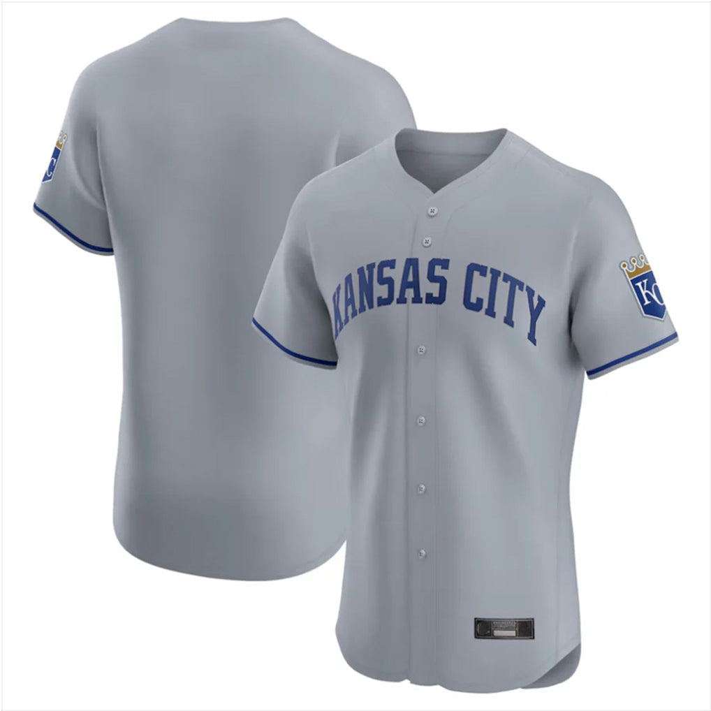 Tlead KC.Royals Gray Limited Elite Home Blank Player Stitched Jerseys