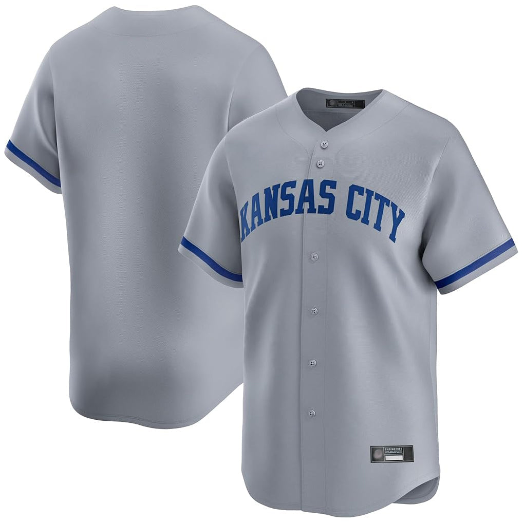 Tlead KC.Royals Gray Limited Home Blank Player Stitched Jerseys