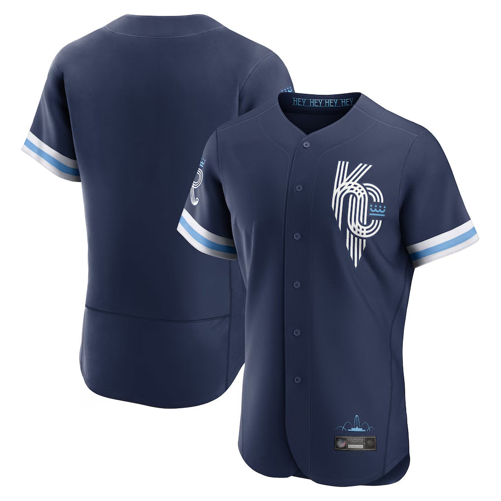 Tlead KC.Royals Navy City Connect Limited Elite Home Blank Player Stitched Jerseys