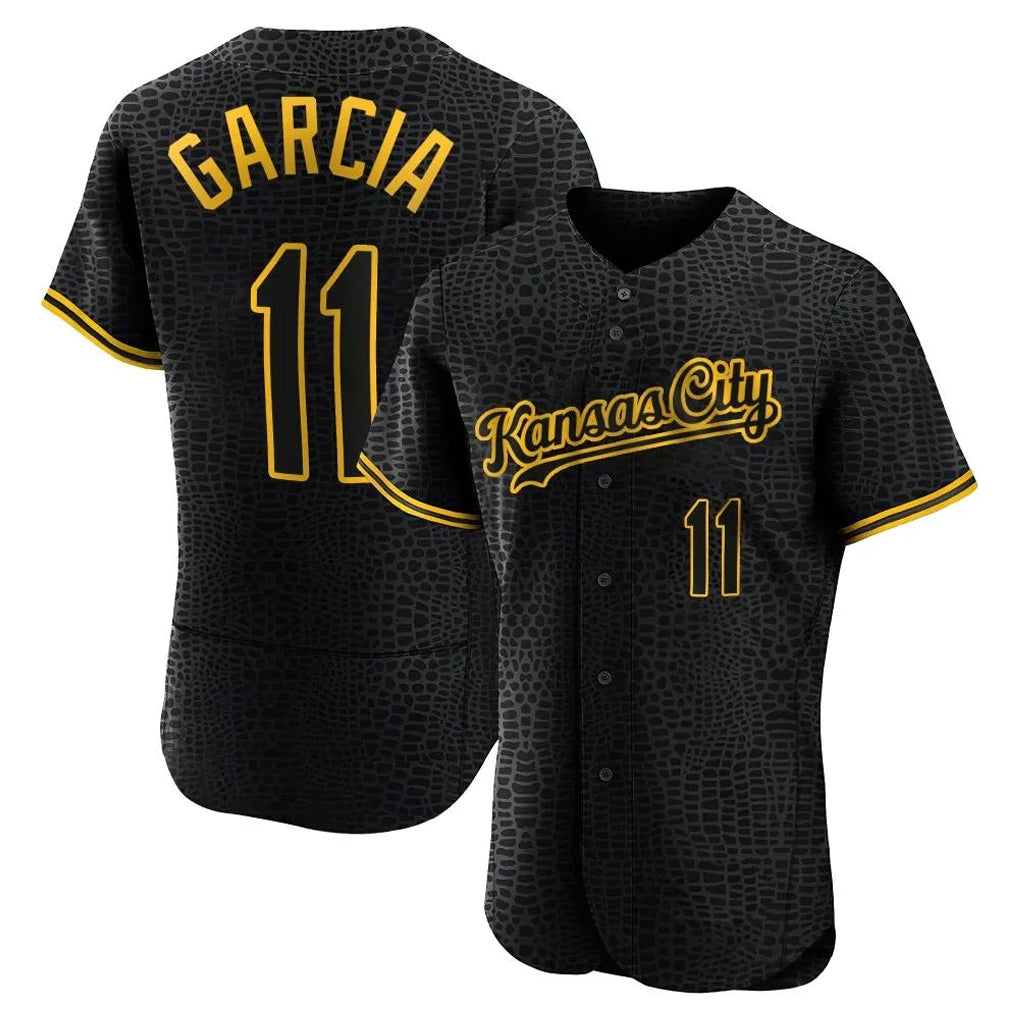 Tlead KC.Royals #11 Maikel Garcia Player Black Snake Skin City Limited Elite Stitched Jerseys