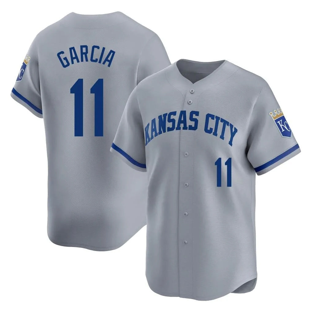 Tlead KC.Royals #11 Maikel Garcia Player Gray Limited Home Stitched Jerseys
