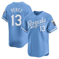 Tlead KC.Royals #13 Salvador Perez Player Light Blue Alt Limited Home Stitched Jerseys